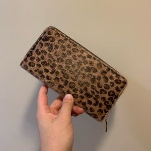 Leopard faux wallet